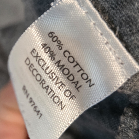 J. Jill Gray Long Sleeve V-Neck Cotton Blend Stretch Top Medium - Picture 4 of 4